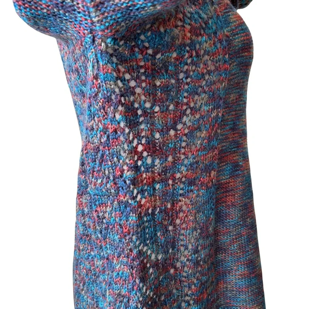 NWT North River Outfitters Cottagecore Cowl Neck Boho Crochet Sweater - M - Blue